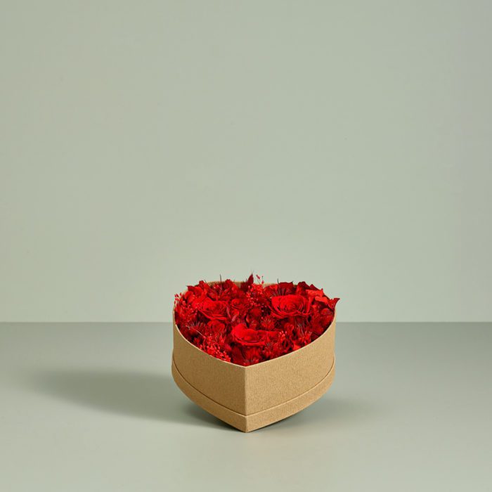 Cuore di rose stabilizzate